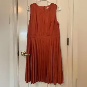 burnt orange fit and flare dress Apricity | Cora Dress in Rust (copper orange) main image 1